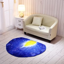 Alfombra creativa redonda de flores para sala de estar, dormitorio, mesa y silla, suelo, color azul, pétalo, para habitación de niños, alfombrillas de baño 2024 - compra barato