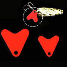 [100pcs/bag] Red Polypropylene Kicker Blades Heart Shape For Spoon Lures Treble Hooks Bass Fishing Accessories Size 21mm/16mm 2024 - buy cheap