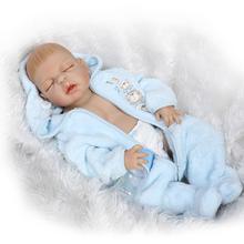 realistic full body silicone reborn dolls boys 57cm  sleeping doll painted hair bebe Toddler Babies  New Year's Children's Gifts 2024 - buy cheap