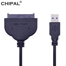 CHIPAL 100PCS 5Gbps USB 3.0 to SATA 3.0 Cable Adapter USB3.0 to Serial ATA III 22 Pin Converter for 2.5 Inch HDD Hard Disk SSD 2024 - buy cheap