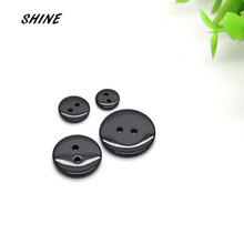 SHINE Resin Sewing Buttons Scrapbooking Round Black Two Holes Bread Buckle 50 PCs Costura Botones decorate 2024 - buy cheap