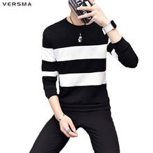 VERSMA 2017 Hot Sale Striped Patchwork Mens Hoodies and Sweatshirts Fashion Long Sleeve Casual Novelty Men Sweatshirt Hoodie 5XL 2024 - buy cheap