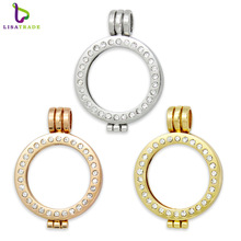 Colgante pequeño de 27mm para mujer, collar con montura de monedas de cristal, NO apto para monedas de 25mm, 10 Uds., MIHL05 2024 - compra barato