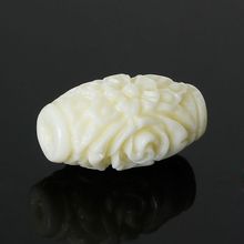 8SEASONS Created Coral Spacer Beads Barrel Beige Flower Carved About 16mm x 9mm,Hole:Approx 2mm,20PCs 2024 - buy cheap
