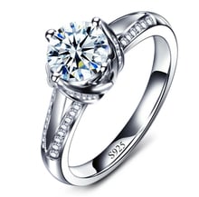 Hainon 1,5 quilates AAA circón anillos de boda para señora Color plata joyería anillo elegante vintage compromiso anillos para mujeres 2024 - compra barato