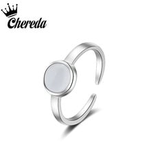 Chereda 3  Round Rhinestones Rings For Women Open Adjustable Finger Ring Engagement Wedding Jewelry Female Knuckle Ring 2024 - buy cheap