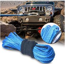 Corda de guincho sintético azul, 8mm x 28m, 12 fios, off-road, uhmwpe, cabo de reboque com manga para atv/utv/suv 2024 - compre barato