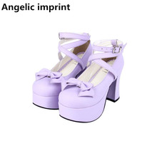 Angelic imprint handmade woman mori girl lolita cosplay shoes lady high heels pumps women princess dress party shoes 33-47 7.5cm 2024 - buy cheap