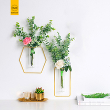 RUX WORKSHOP креативная Геометрическая ваза настенная подвесная стеклянная Цветочная украшение для дома в форме сердца гидропонная ваза для растений Золотая 2024 - купить недорого