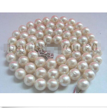 Collar de perlas blancas redondas, 18 ", 9-10mm, estilo Noble, jewe fino y Natural, envío gratis 2024 - compra barato