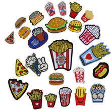 Free Shipping 10 pcs French Fries Popcorn Hamburger Embroidered food patch iron on Motif hat bag garment Applique DIY accessory 2024 - buy cheap