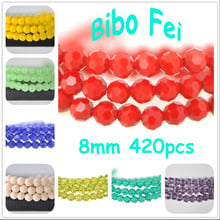 Frete grátis multi color 8mm 420 PCS Checa Áustria grânulos de cristal, grânulos de cristal de Futebol, colar pulseira Fazer Jóias DIY 2024 - compre barato