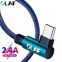 OLAF 1 м 2 м 90 градусов USB Type C кабель для Samsung S9 S10 Plus Быстрая зарядка Type-c Micro USB кабель для iphone X Xs Max кабель для передачи данных 2024 - купить недорого