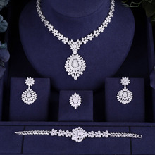 Conjunto de joias de noiva estilo africano, conjunto 4 peças com colar da moda dubai, acessórios para festa de casamento 2024 - compre barato