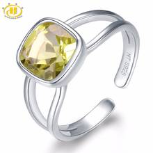 Женское кольцо из натурального кварца HUTANG, однотонное Открытое кольцо из стерлингового серебра 925 пробы с драгоценными камнями, элегантное ювелирное изделие, лучший подарок 2024 - купить недорого