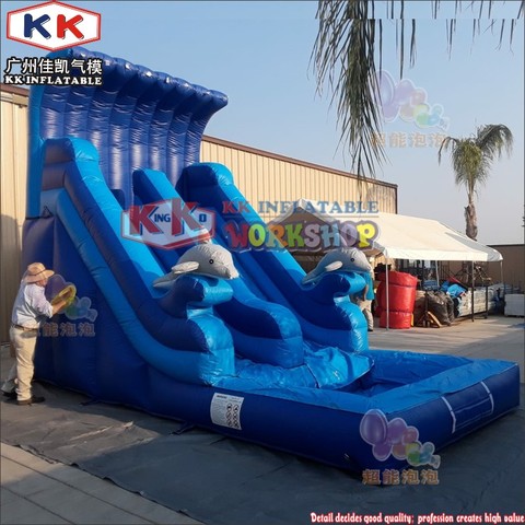Best Sale Outdoor Playground Dophin Inflatable Water Slide With Swimming Pool For Kids Buy Cheap In An Online Store With Delivery Price Comparison Specifications Photos And Customer Reviews