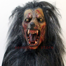 2018 Creepy Gray Werewolf Wolf Mask Fancy Dress Party Prop Cosplay Animal Head Mask Costume Toys For Halloween Cosplay Props 2024 - buy cheap