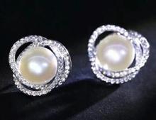 Pendientes de perlas de agua dulce, joyería noble, color blanco natural AAA, 9-10mm, 925s, envío gratis 2024 - compra barato