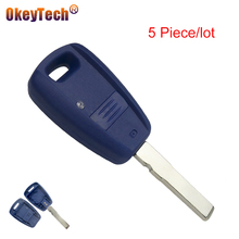 OkeyTech 5 Piece Replacement Transponder Car Key Blank Shell Case Cover Fob For Fiat Punto Doblo Bravo Ducato Uncut SIP22 Blade 2024 - buy cheap