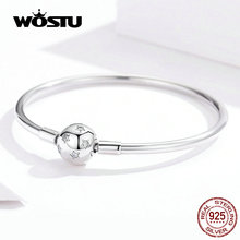 WOSTU Sparkling Stars Bracelets 100% 925 Sterling Silver Zircon Round Charm Bracelets Bangle For Women Silver 925 Jewelry FIB144 2024 - buy cheap