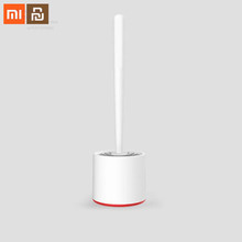 Xiaomi mijia verticais de armazenamento banheiro escova de vaso sanitário higiênico escova escova de vaso sanitário e suporte de ferramenta de limpeza de borracha macia conjunto inteligente 2024 - compre barato
