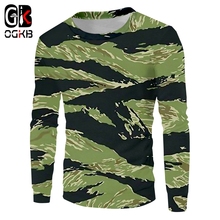 OGKB-Sudadera con capucha 3D para hombre, jersey de cuello redondo de camuflaje verde, de manga larga, de secado rápido, primavera y otoño 2024 - compra barato