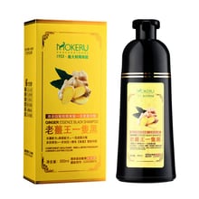 1 pçs/500 ml longa unissex duradouro rápido 5 minutos gengibre cabelo preto shampoo orgânico puro natural tintura de cabelo shampoo para cabelo feminino 2024 - compre barato