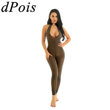 Women See Through Lingerie Exotic Teddies Bodysuits Sleeveless Open Bust Zipper Crotch High Cut Thong Leotard Jumpsuit Catsuit 2024 - buy cheap