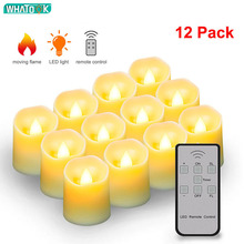 Battery LED Flameless Candles Remote Control Electric Tea Lights Fake Velas Warm White Flame Votive Timer Tealight Home Decor 2024 - buy cheap