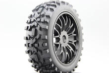 Novo design de pneus para buggy 1/8 pré-colados, 4 peças, roda de pneu off-road (preto), serve para pneus 1/8 buggy 1/8 2024 - compre barato