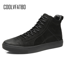 Coolvfatbo botas masculinas de couro legítimo, botas de qualidade da moda para homens, linha inverno e outono, sapatos casuais para homens, tamanho grande 46 2024 - compre barato