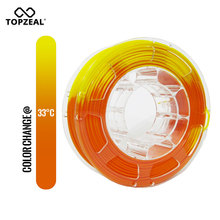 Topzeal-impressora 3d com filamento pla que muda de temperatura, precisão dimensional 0.05, carretel de 1kg, 1.75mm, laranja a amarelo 2024 - compre barato