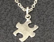 New Autism Jewelry  Awareness Jigsaw Puzzle Piece Tibetan Silver Necklace Charms Collar Sweater Chain Pendant Necklace 2024 - buy cheap
