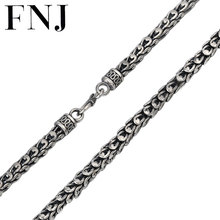 FNJ 7 мм цепочка с драконом в стиле панк большие ожерелья серебро 925 пробы от 50 см до 65 см модное Оригинальное S925 тайское серебро мужское ожерелье ювелирные изделия 2024 - купить недорого