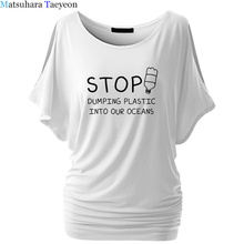Camisetas estampadas de plástico para mujer Save The Planet regalo de cumpleaños para mujer talla grande 2024 - compra barato