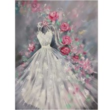 Vestido de novia con patrón bordado, decoración para el hogar, Cuadrado/redondo, Diamante 5D, pinturas 3D, punto de cruz, mosaico, Adhesivo de pared, novedad 2024 - compra barato