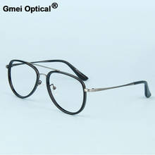 Gmei оптическая винтажная декоративная оптическая оправа для очков при близорукости из металлического сплава женские и мужские очки Oculos De Grau Eyewear A30399 2024 - купить недорого