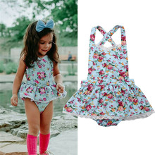 Boho Summer Infant Baby Girl Floral Bodysuit Sleeveless Strap Ruffle Lace Tutu Sunsuit Baby Girl Backless Cotton Playsuits 0-24M 2024 - buy cheap