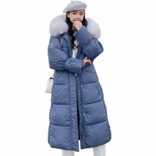 2019 Plus size Women Long Winter Parkas Down cotton Coats Loose Hooded Cotton Padded Jacket Thicken Wadded Outerwear Female G441 2024 - buy cheap