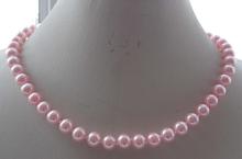 Joyería clásica para mujer, collar de perlas de concha Natural del Mar del Sur, color rosa brillante, 8mm, 10mm, 18 '', 45cm 2024 - compra barato