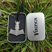 LANGHONG 1pcs Viking Hammer Necklace Norse Viking Thor's Hammer with Rune and Cletics Amulet Pendant Necklace Talisman Jewelry 2024 - buy cheap