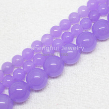 Cuentas sueltas redondas de lavanda Jades, 6,8,10,12,14mm, 15 "/38cm, pedido mínimo de 10 $, ¡envío mixto al por mayor para todos los artículos! 2024 - compra barato