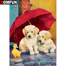 HOMFUN 5D DIY Diamond Painting Full Square/Round Drill "Animal dog" Embroidery Cross Stitch gift Home Decor Gift A09182 2024 - buy cheap