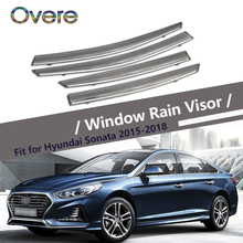 OVERE NEW 1Set Smoke Window Rain Visor For Hyundai Sonata 2015 2016 2017 2018 Styling Vent Sun Deflectors Guard Accessories 2024 - buy cheap