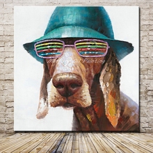 Pintura al óleo de perro sobre lienzo para decoración del hogar, sala de estar moderno para arte de pared, imágenes pintadas a mano 2024 - compra barato