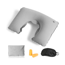 Kit de viagem 3 em 1 com almofada de ar inflável para pescoço + máscara orelha + 2 tampões para viagem, acessórios para carro 2024 - compre barato