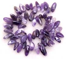 High quality 10*20mm Stick natural Purple crystal loose beads 15" strand-los334 2024 - buy cheap