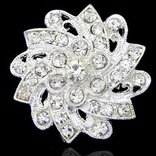 Fashion Women Wedding Bridal Rhinestone Crystal Brooches Silver Flower Brooch Jewelry Drop Shipping 2024 - buy cheap