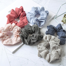 Striped Hair Scrunchies Women Elastic Hair Bands Girls Rubber Hair Ties Stretchy Scrunchie Ponytail Holder Sweet Bandeau Cheveux 2024 - buy cheap