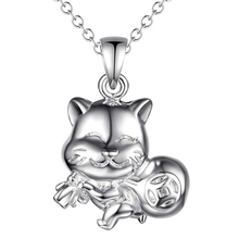 elegant cute bear wholesale silver plated Necklace New Sale silver necklaces & pendants /JFONYEZT QQSNOHSH 2024 - buy cheap